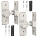 Barn Door Lock Hardware, 90 Degree Flip Latch Privacy Lock, Nickel-2PCS | Heavy Duty Zinc Alloy Sliding Barn Door Latch for Bathroom, Bedroom, Closet, Garage, Shed and Gate - color: Nickel-2PCS