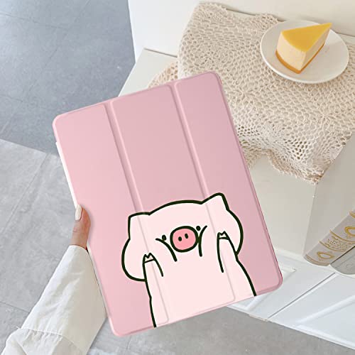 Cute Kawaii Pig for iPad Pro 11 Inch Case 4th/3rd/2nd Gen | 2022/2021/2020 with Pencil Holder | Auto Sleep/Wake | Multiple Viewing Angles Pink Leather Soft TPU Back Cover - color: Pig AA/Pink, size: 11-inch iPad Pro(2022/2021/2020)