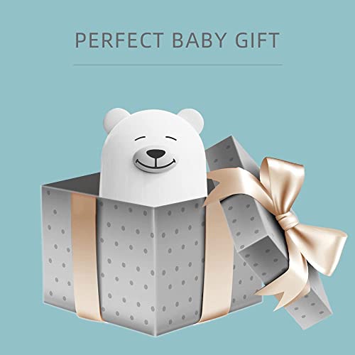 Baby Nail Clippers Set with Cute Case, Infant Fingernail and Toenail File Kit for Newborn Manicure and Pedicure, New Mom Grooming Gift - color: Bear White