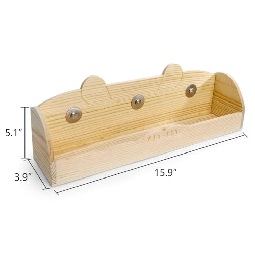 Rabbit Hay Feeder, Wooden Bunny Food Feeding Manger, Rabbit Hay Holder Less Wasted Food Dispenser for Guinea Pig, Chinchilla, Hamster