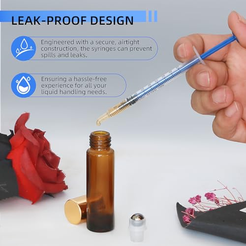 20 Pack 1ml Syringe for Liquid, 1cc Colostrum Syringes, Plastic Small Syringes with Cap for Scientific Labs, Measuring Liquids, Oral Dispenser, Feeding Pets - Individually Sterile Packed