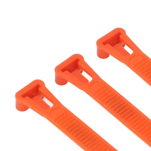 100Pcs Chicken Leg Rings, 1-100 Numbered Poultry Chicken Identification Leg Ankle Bands Tags Reusable Zip Tie for Ducks Chicks Pigeons Goose (Orange) - color: Orange