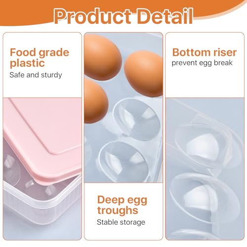3 Pcs 72 Count Deviled Egg Containers with Lid and 8 Pcs Deviled Egg Injector Piping Tool & Tong, Portable Storage Carrier Egg Holder, Fridge Stackable Deviled Egg Tray Plastic Egg Organizer