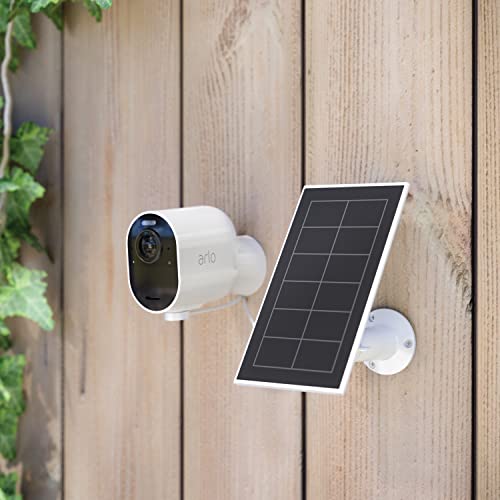 Arlo Solar Panel Charger (2021 Released) - Certified Accessory - Works with Arlo Pro 5S 2K, Pro 4, Pro 3, Floodlight, Ultra 2, and Ultra Cameras, Weather Resistant, Easy Install, White - color: White