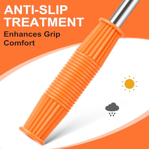 Lounsweer Egg Grabber for Chicken Eggs,15.7-76inch Extendable Stainless Steel Egg Picker Tool with (1pcs Extended Handle&1pair Non-Slip Gloves) for Picking Eggs from Coop, Poultry Nest, and Farm Use - color: Orange
