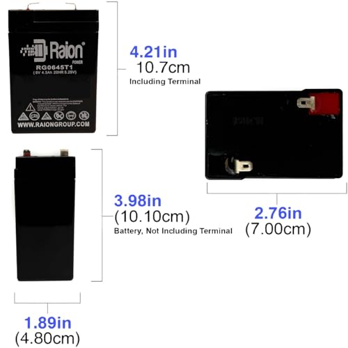 Raion Power 6V 4.5Ah Compatible Replacement Rechargeable AGM Battery for Gallagher S10 Solar Fence Energizer