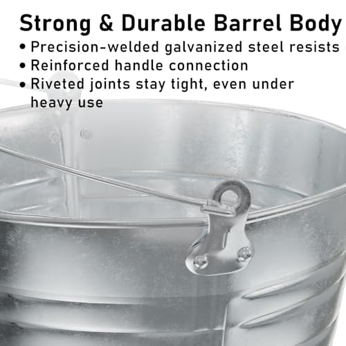 DUNCHATY 4 Gallon Galvanized Ice Bucket 4 Pack - Large Metal Beverage Tub with Wood Handles for Parties, Weddings, Beer, Wine & Champagne - 13" x 13" x 12" Rustproof Cooler - color: Ice-buckets 4P
