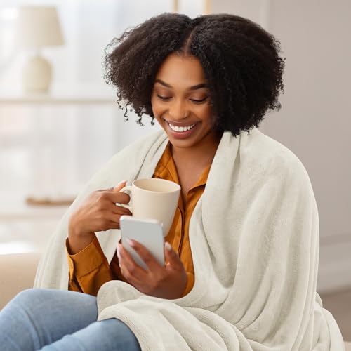 Utopia Bedding Ultra Soft Fleece Bed Blanket Throw Size Linen (50x60 Inch) | Microfiber Plush Warm Lightweight Breathable Cozy Blanket Anti-Static, All Season Use, Gift for Women and Men - color: Linen, size: Throw (50x60 Inch)