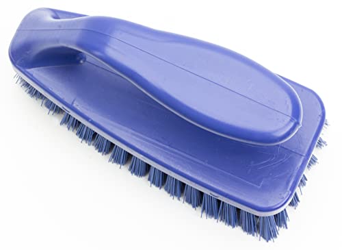 SPARTA Scrub Brush with Iron Shaped Handle and Stiff Bristles, Heavy Duty Scrubber Brush for Kitchen, Bathroom, Shower, Tile, Sink, Carpet and Bakepans, Polypropylene, 6 Inches, Blue - color: Blue, size: 6 Inches (Pack of 1)