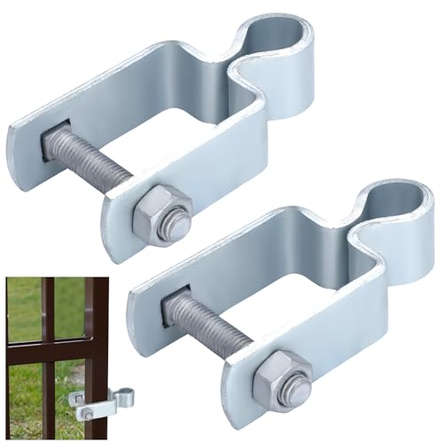 Dansydaisy 2 Pcs 1" x 1" Square Post Female Hinges 5/8'' Pintle Square Chain Link Fence Gate Post Galvanized Steel Hinge with Bolts and Nuts for Repairing and Replacing Fence Gate(Silver) - color: Silver, size: 1" X 1"
