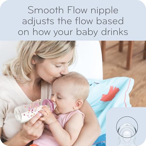NUK Smooth Flow Anti Colic Baby Bottle, 5 oz, Elephant - color: Gray Elephant