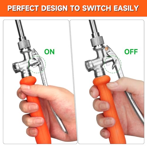 All Metal 44 Inches Replacement Sprayer Wand, 1/4" & 3/8" Brass Barb Sprayer Wand Replacement Built-in Shut Valve Stainless Steel Sprayer Wand. (All Metal Sprayer Wand) - style: All Metal Sprayer Wand