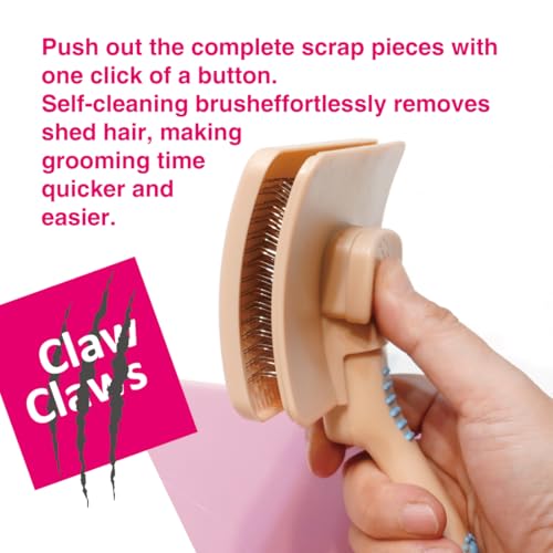 Pet Slicker Brush for Large Dogs, Plastic Handle, Gently Remove Tangled and Mats Hair, Pet Grooming Brush Tool, Sheepskin Wool Carders (5" Pad Quick Cleaning) - size: 8" Quick Cleaning