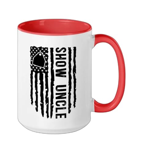 Livestock Show Uncle US Flag Livestock Show Uncle Ceramic Mug, Red/White, 15oz - color: Red/White, size: 15 Ounces