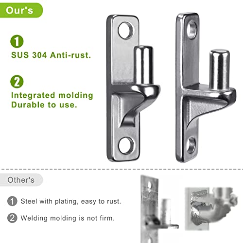Insaga 304 Stainless Steel Gate Hinges 4 Pcs, Heavy Duty Wall Mount Hinges with 5/8" Pin, One-Piece Casting Farm & Chain Link Fence Gate Hardware - color: Silver-SS-Pin-4Pcs