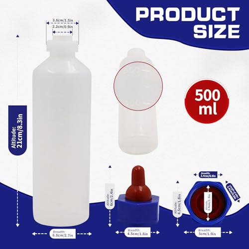 2PCS 500ml Calf Nursing Feeder Bottle with Rubber Nipple Milk Feeder Feeding Bottles,Farm Goat Calf Sheep Milk Feeder Livestock Tools (500ml 2pcs) - size: 1 Count (Pack of 2)
