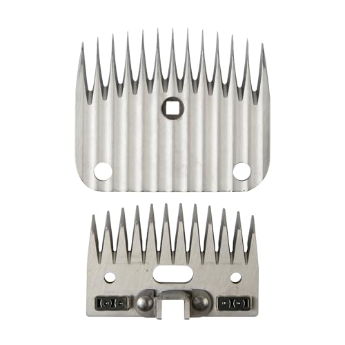 FURZONE A2 Large Animal Clipper Blade (Sheep/Wizard) - 2 in 1 Set (13&12 Teeth), Sheep Grooming Replacement Blade, Professional Stress-Free Grooming, 3/32-inch/2.5mm Cut Length - size: Sheep/Wizard 4mm
