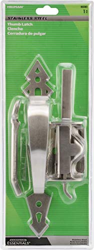 Hardware Essentials Thumb Latch, 1 Pack, Stainless Steel | Stainless steel, fits 1-1/2in to 3in thick gates and shed doors, works for in or out swinging, padlock compatible