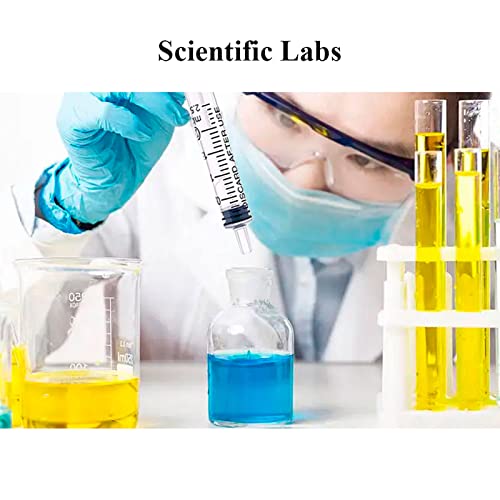 40 Pack 2ml Plastic Syringe Individually Sealed with Measurement for Feeding Pets, Watering, Scientific Labs, Medical Student, Measuring, Refilling, Oil or Glue Applicator, No Needle