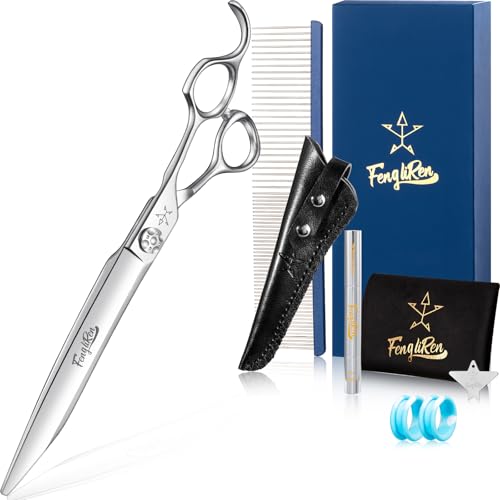 High-end Professional Dog Grooming Scissors Pet Grooming Shears 8 Inches Extremely Very Sharp Made Of Stainless Steel Alloy By Hand For Dog Cat Groomer - color: 8inch Shears