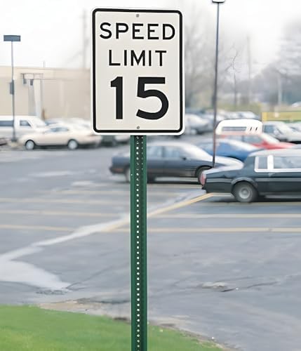 U-Channel Sign Post/Delineator Post, 6-Foot Green Painted, 1.12 lb/ft Steel, Pre-Drilled Holes (4 Pack)