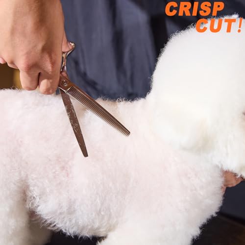 High-end Professional Dog Grooming Thinning Scissors Teeth Cutting Blending Shears Pet Texturizing Shears 7.5 Inch Extremely Very Sharp Stainless Steel Alloy For Cat Other Animals Groomer - color: 7.5inch Thinning Shears