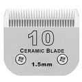 10# Grooming Ceramic Pet Clipper Blades Compatible with Andis & Oster A5 | Cut Length 1/16"(1.5mm),Compatible with Wahl KM10 Series Clippers - color: Silver, size: 10# 1.5mm