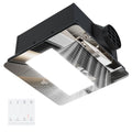 Hawkrown 4-in-1 Bathroom Exhaust Fan with Light and Heater, Mirror Black Exhaust Fan, 3CCT Lighting, Strong and Weak Heating, Quiet & Powerful for Ventilation, Remote Control - color: Mirror Black