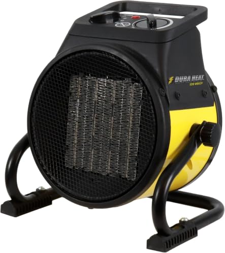 Dura Heat EUH1465 Electric Forced Air Heater with Pivoting Base 5,120 BTU, Yellow, 8.5" Height (Pack of 8) - size: 8.5" Height (Pack of 8)