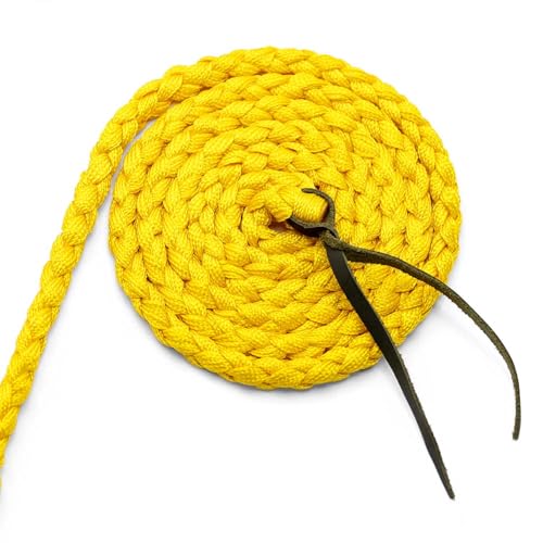 Jeffers Equine Braided Mule Tape Halter with 10' Detachable Lead Rope Set for Horses, 14 to 18 Hands - Stylish Design with Adjustable Poll Strap, Easy to Use Western Tack - Yellow - color: Yellow