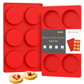 Redfly Silicone Egg Molds for Breakfast Sandwiches 2 Pcs, Non Stick 3 Inch Egg Bites Baking Pans, Silicone Muffin Pans for Baking, Round Muffin Top Pan for Whoopie Pie Pan, Tarts, Quiche - size: 2pcs: 3 inch Regular