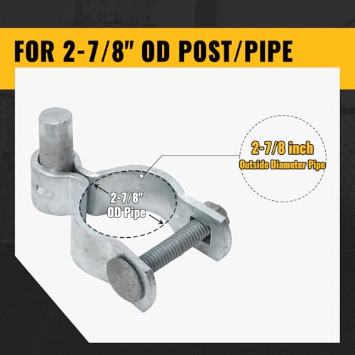 VIVIDA 2-7/8" Chain Link Fence Gate Hinge, Male Gate Post Hinge, 4 PCS | Chain Link Fence Hardware, Galvanized Steel, For 2-7/8" OD Post, Bolts & Nuts Included - size: 2-7/8" (4 PCS)