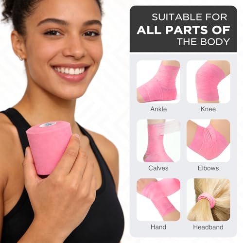 OK TAPE Pre Wrap Tape Athletic Foam Underwrap for Sports 6-Rolls, 72 Yds | Protect for Ankles Wrists Hands and Knees, Soft, Breathable, Skin-friendly and Latex-free 2.75 Inches - White - color: White, size: 2.75 In*12Yds