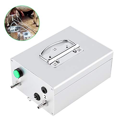 Fockety Milking Vacuum Pump for Goats, 48W 12V Portable Large Suction Pneumatic Pulsator Electric Milking Machine VacuumPump Milker Automatic Livestock Milking Equipment for Donkey Sheep Cow Horse(US)