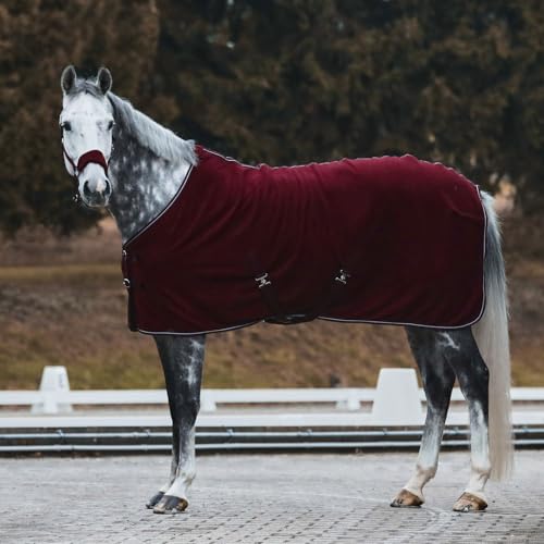 HORZE Fleece-Padded Adjustable Horse Halter, Soft Comfort, Easy On/Off - color: Dark Red, size: Horse