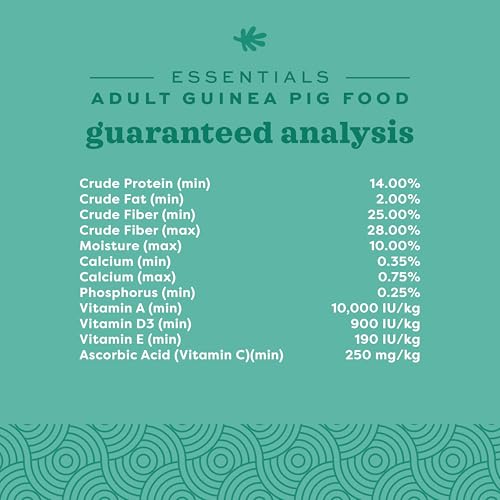 Oxbow Essentials Adult Guinea Pig Food - All Natural Adult Guinea Pig Pellets- No Artificial Ingredients- Veterinarian Recommended- All Natural Vitamins & Minerals- Made in the USA - 25 lb. | Guinea Pig Pellets, Vitamin C For Guinea Pigs, Stabilized, High