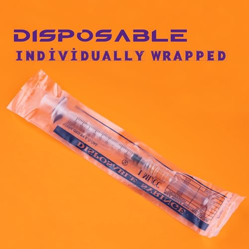 1ml Syringes with 25G 1 Inch Needles Luer Lock Syringe and Needle for Liquids, Individually Wrapped, Pack of 100 - size: 1ML-25G 1"