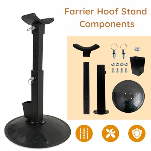 ZIRAO Farrier Stand, Adjustable Farrier Stand for Horses, Heavy-Duty Hoof Stand with Non-Slip Base for Hoof Care and Shoeing, Essential Farrier Tools for Horses