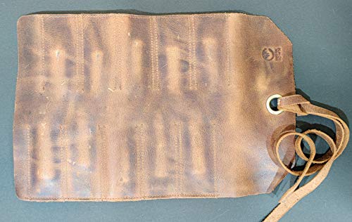 Leather Tool Roll Up Pouch - Leather Tool Wrench Roll/Chisel Bag by Rustic Town | Fit Carving & Hand Tools up to 9 inches, Compact Carry for Woodworkers, Electricians and DIY Projects, Secure Tie Closure