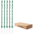 50PCS 48" Plastic Step-in Electric Fence Posts with Clips, Green | Temporary Electric Fence Stakes · 8 Integrated Clips · Reinforced Steel Spike · For Garden and Farm & Livestock - color: Green-50PCS