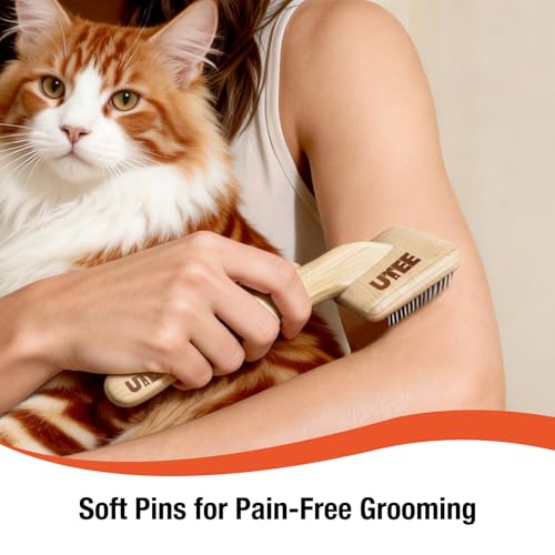 UTEE Slicker Brush for Dogs & Cats - Professional Pet Grooming Tool with 120° Angled Pins - Best for Goldendoodles, long-haired cats & Medium Breeds - Removes Mats, Tangles & Loose Fur