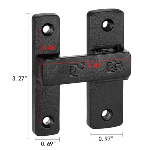 Matte Black 180 Degree Zinc Alloy Barn Door Latch, Flip Gate Lock | Sliding Door Latch Lock,for bedroom,garage,balcony,barn,bathroom,drawer,Wine Cabinet,window,cabinet,pet enclosures - color: Matte Black_180 Degree