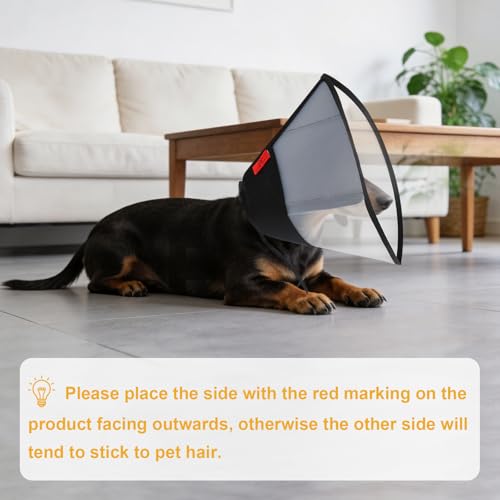 Plastic Dog Recovery Cone Collar, Soft Comfortable Breathable Post-Surgery Pet Cone, Escape-Proof & Easy Clean, Prevents Licking Wounds, Waterproof & Adjustable M (Neck 12.2"-14.9") - size: M(Neck 12.2"-14.9")