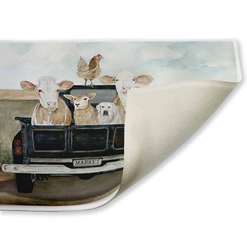 Stupell Industries Ready for A Ride Animals, 30 x 18 | Anti-Fatigue Floor Mat, Ergonomic Cushioned for Kitchen & Standing, Non-Slip Backing | by Cindy Jacobs