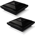 VIVIDA 4" x 4" Vinyl Fence Post Caps, Black New England PVC Post Cap, 2 PCS | Actual 4" x 4", New England Pyramid Post Cap, PVC Square Top Cover, For Vinyl Fences, Mailboxes & Decks - color: Black-2 Pack, size: Actual 4" x 4"