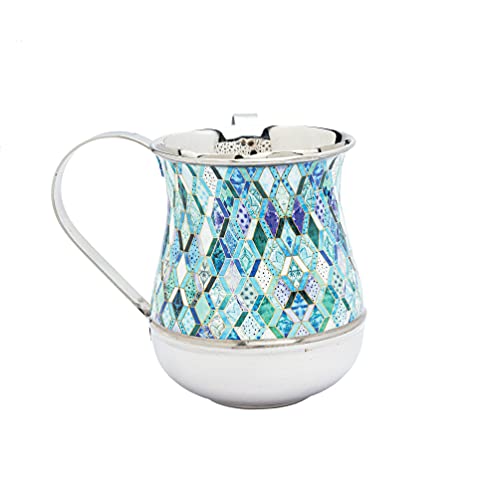 EMANUEL Yair Printed Aluminum Hand Washing Cup for Netilat Yadayim (Geometric NY-4) - color: Geometric NY-4