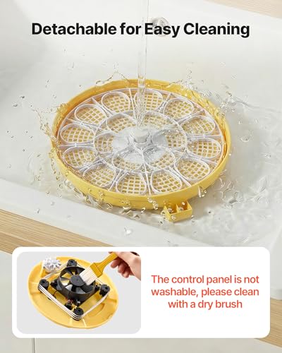 VEVOR 18 Egg Incubator, Automatic Egg Turner with LED Candler, Temperature & Humidity Control, 360° View Clear Window, Auto Water Refill, Poultry Eggs Incubators for Hatching Chicks Ducks Goose Quail | for Hatching Chicks Ducks Goose Quail, LED Candler, T