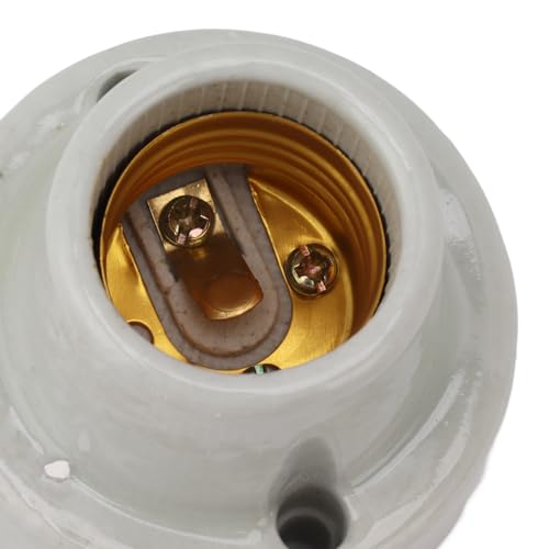 Gonetre Reptile Ceramic Heat Lamp Holder Professional E27 Socket Reptile Heat Light Fixture Holder for Lizard Tortoise Premium Ceramic Material Long Service Life (US Plug 120V)