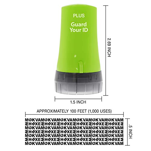 Guard Your ID Identity Theft Protection Roller Stamp for Mail & Documents - color: Green, size: Standard