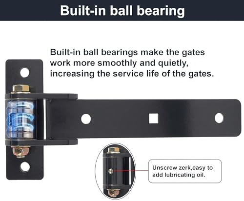 13'' Heavy Duty Strap Gate Hinges 900 LBS,180° or 90° Smooth Open Hinge | 2Pcs Thick Steel Weld/Bolt-On Hinges,Built-in Bearings for Wooden/Metal Gates,Fence,Shed,Barn,Garden Gates(Patent Pending)
